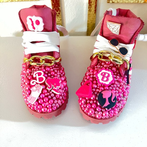 Custom Pink Barbie Timberlands - Picture 2 of 4